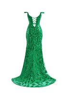 Erryn | Green Sheath Sequins Long Prom Dress with Slit