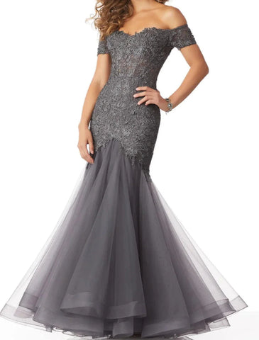 Meerjungfrau/Trompete Kleid für die Brautmutter, elegant, durchsichtig, herzförmiger Ausschnitt, bodenlang, Spitze, Tüll, Flügelärmel, nein, mit Spitzen-Perlenapplikationen