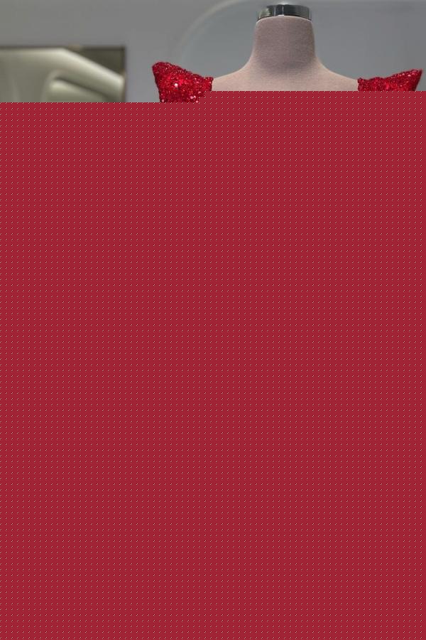 Vestidos de baile requintados com decote quadrado, mangas compridas e lantejoulas, estilo sereia