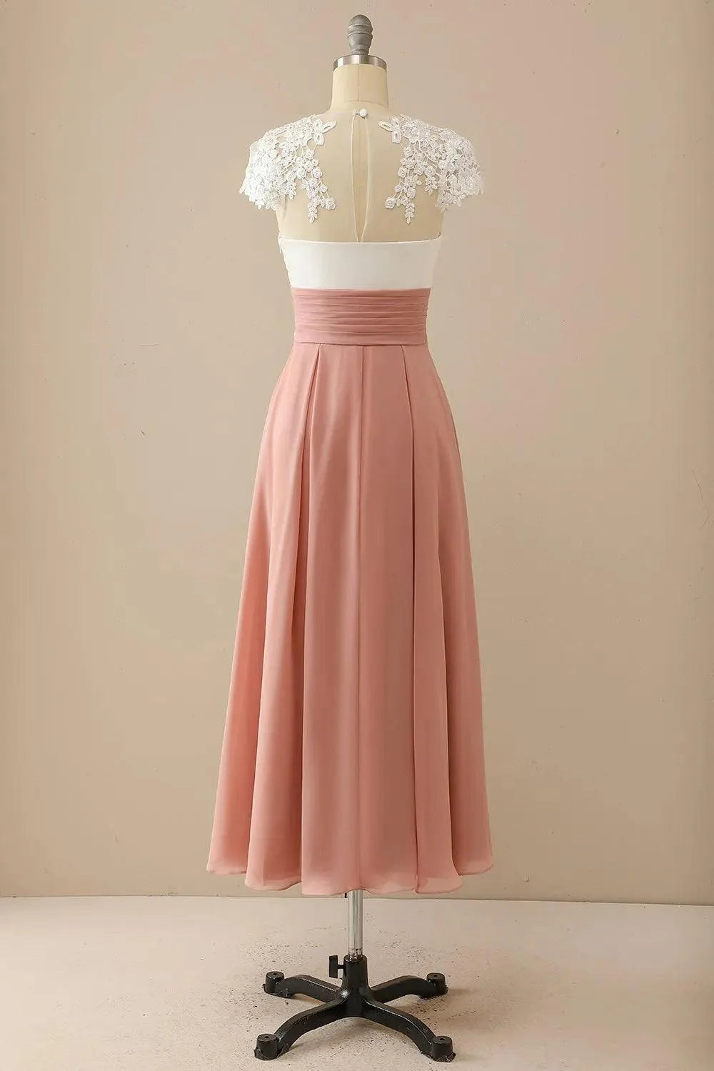 Mother of Bride Dress V Neck Appliques Short Sleeves