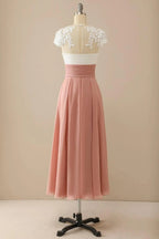 Mother of Bride Dress V Neck Appliques Short Sleeves