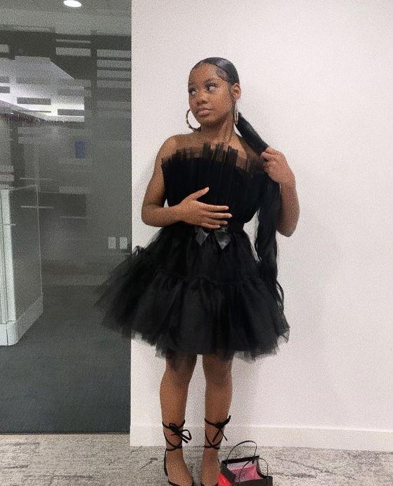 Vestido de tul princesa mini para mujer con volantes de malla para fiesta, baile de graduación, boda, tutú hada, negro, vestido de homecoming Y512