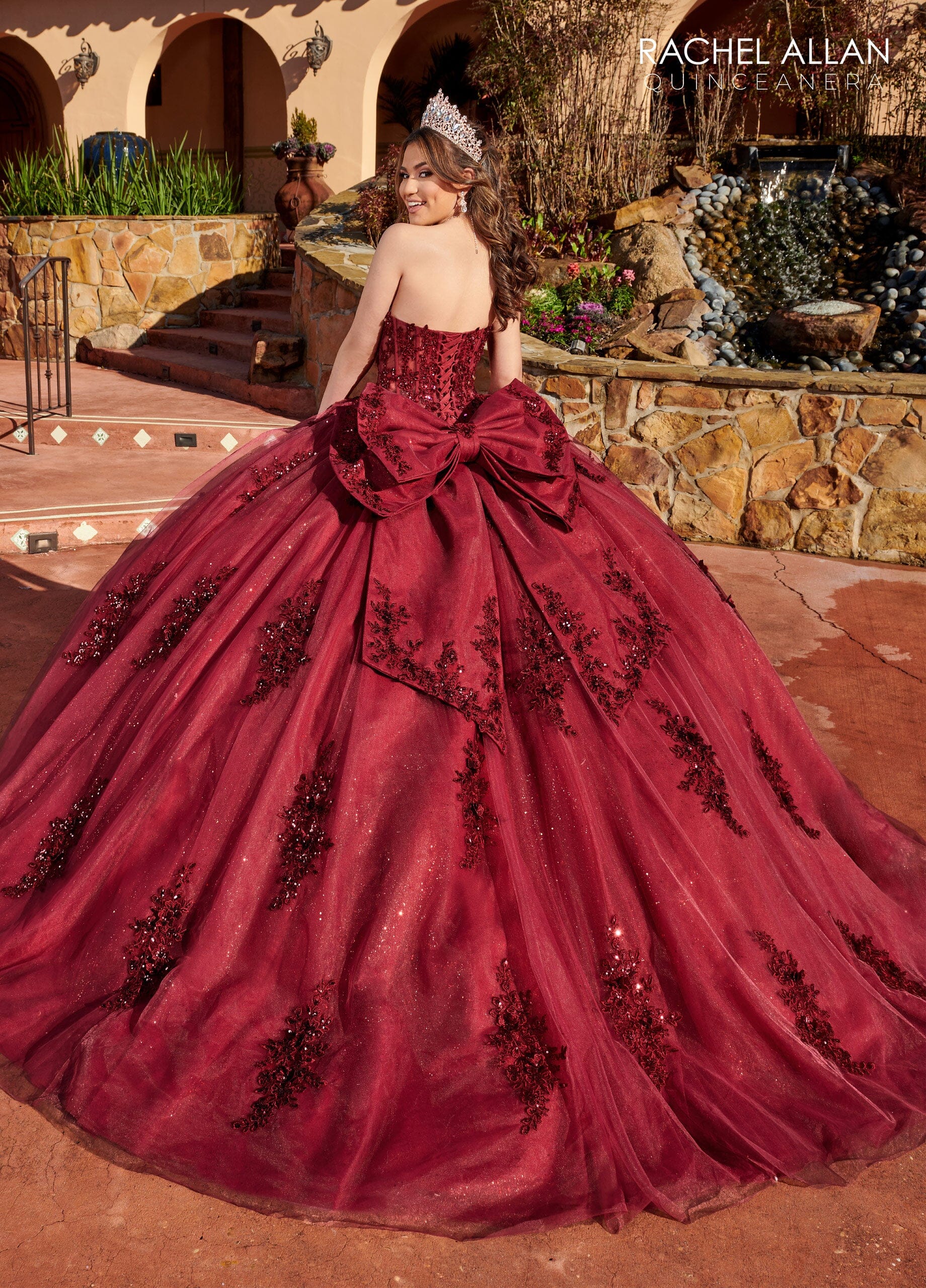 Feather Long Sleeve Quinceanera Dress by Rachel Allan RQ2171