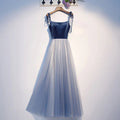 Kurzballkleid aus blauem Samttüll für den Heimatball s99