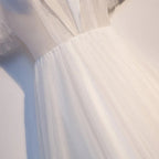 Vestido curto de tule branco para baile de finalistas s97