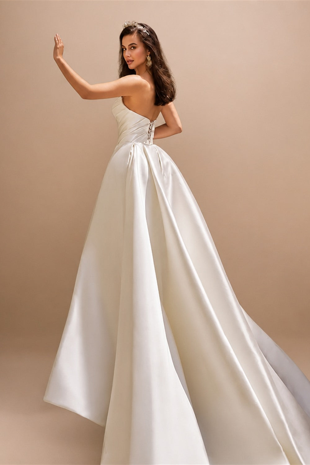 Sleeveless Satin A-Line Wedding Dress 2026 Sweetheart Backless Princess Bride Gown Plus Size Vestido De Noiva | Nightbubo