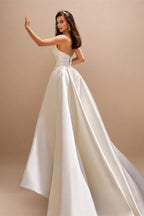 Sleeveless Satin A-Line Wedding Dress 2026 Sweetheart Backless Princess Bride Gown Plus Size Vestido De Noiva | Nightbubo