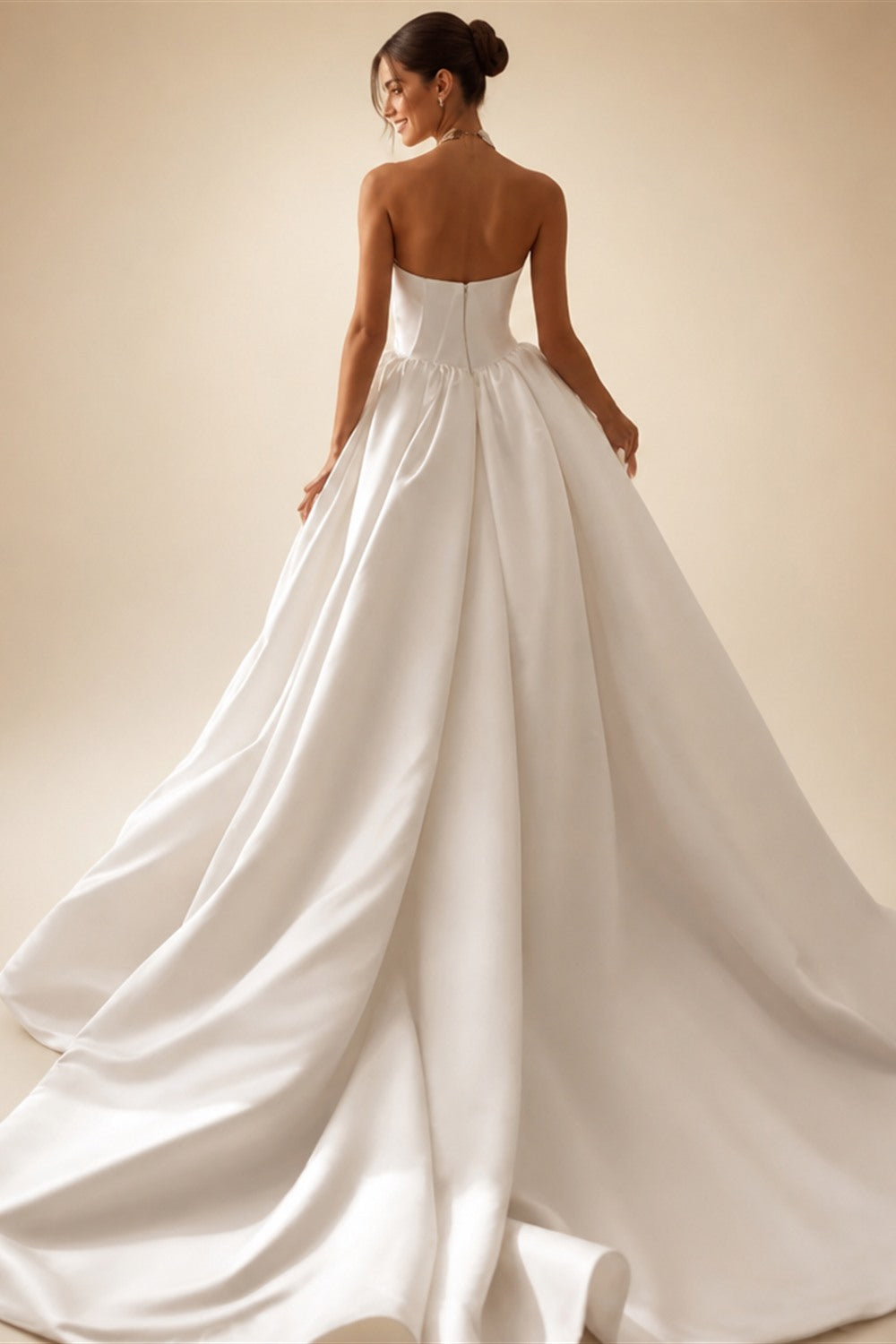 Vintage Sleeveless A-Line Wedding Dress 2027 Elegant Strapless Customized Bride Gown Princess BECHOYER T208 Vestido De Noiva