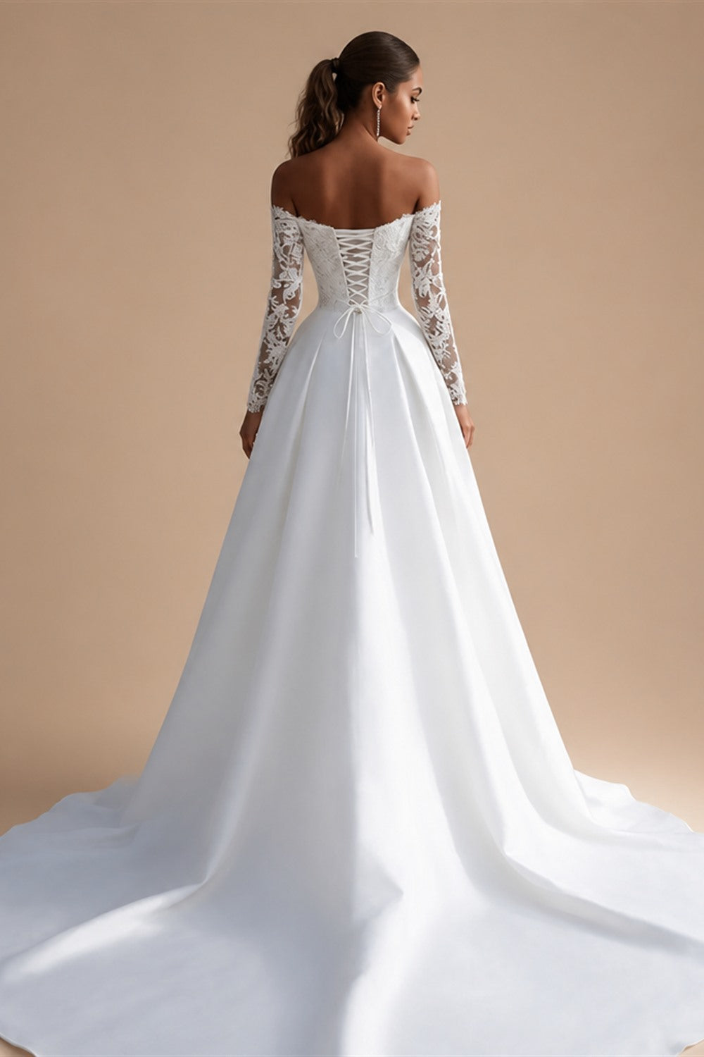 Ruhair Fashion Sweetheart Wedding Dresses Lace Appliques Off the Shoulder A-line Pleat Bridal Gown Vestido De Noiva Customised
