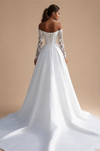 Ruhair Fashion Sweetheart Wedding Dresses Lace Appliques Off the Shoulder A-line Pleat Bridal Gown Vestido De Noiva Customised