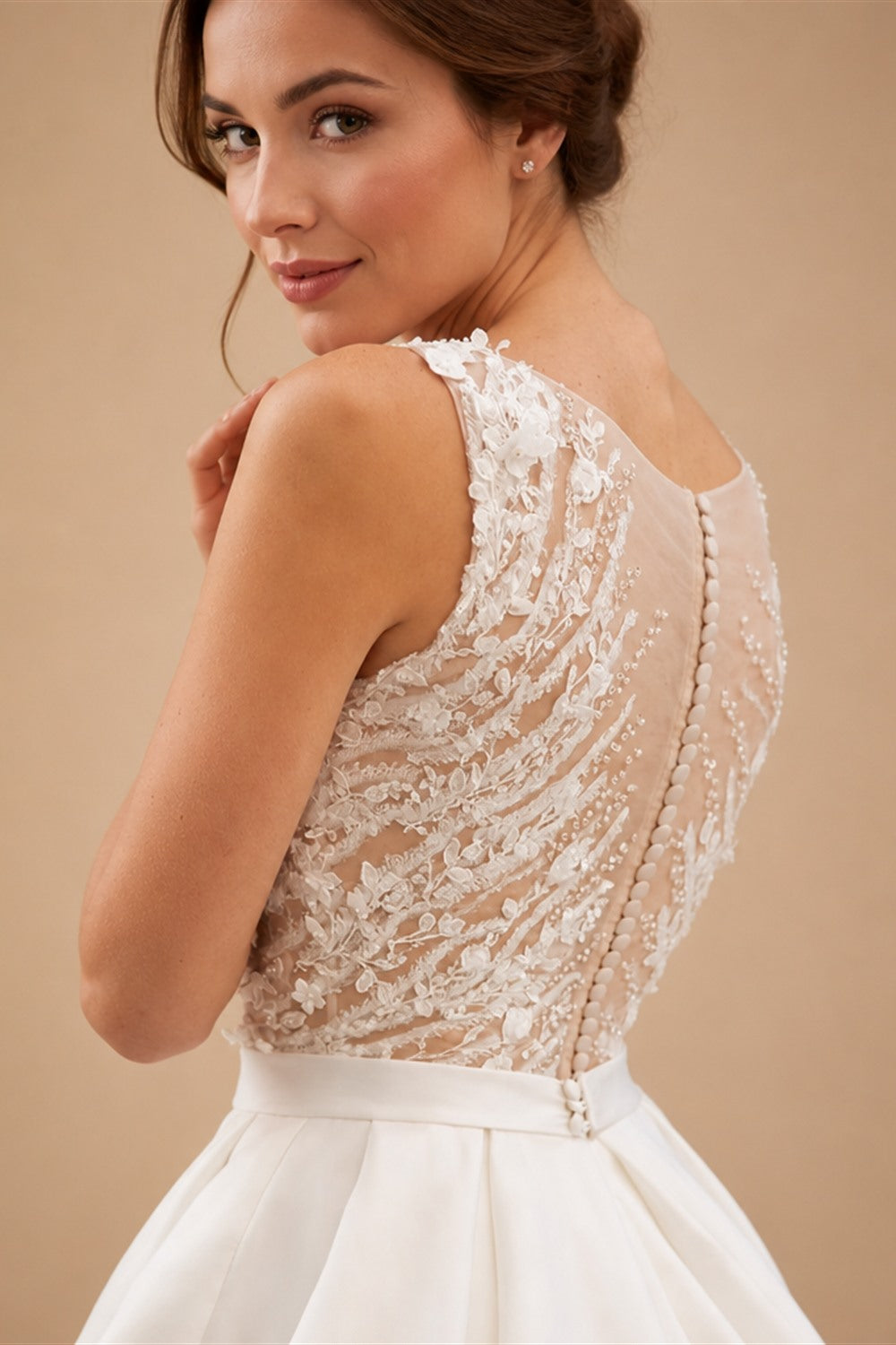 SoDigne Country Wedding Dresses A-line Wedding Gown V-Neck Bride Dress Appliques Satin Bridal Gown Vestido De Novia Customized