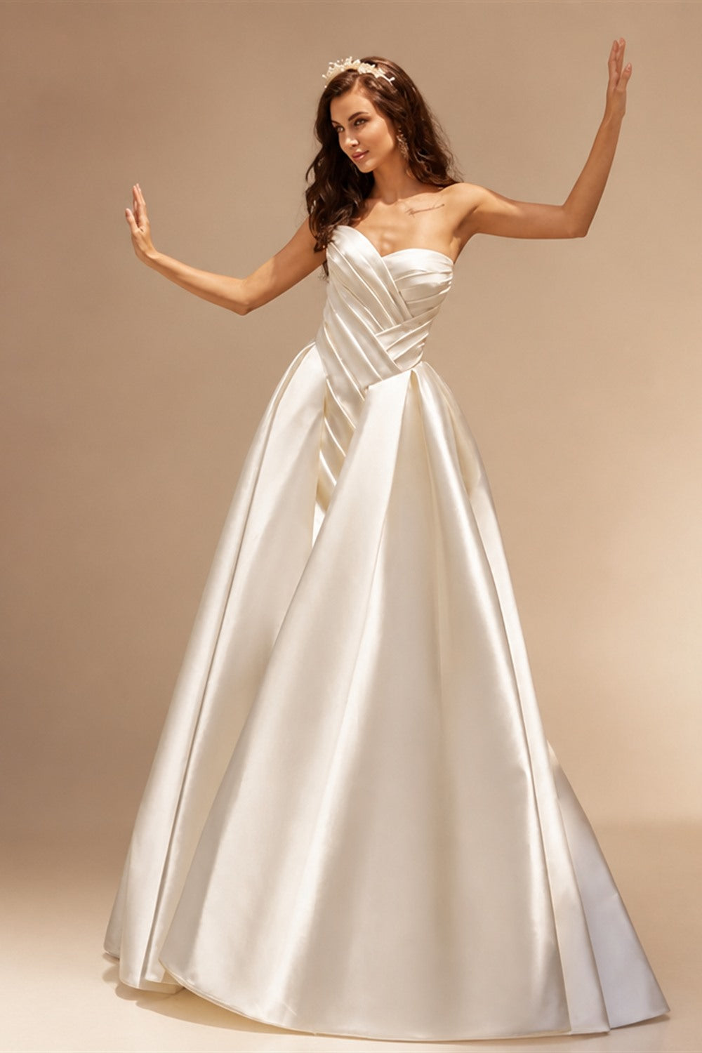 Sleeveless Satin A-Line Wedding Dress 2026 Sweetheart Backless Princess Bride Gown Plus Size Vestido De Noiva | Nightbubo