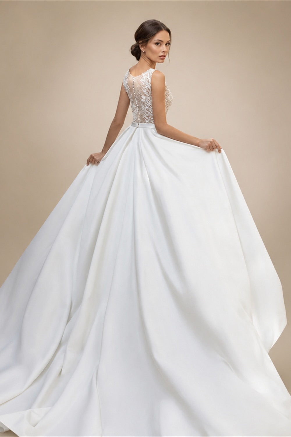 SoDigne Country Wedding Dresses A-line Wedding Gown V-Neck Bride Dress Appliques Satin Bridal Gown Vestido De Novia Customized