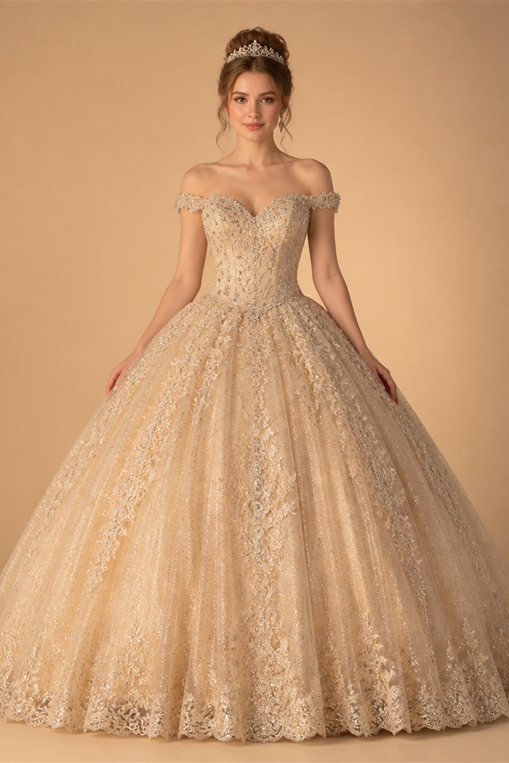 A-Line Boho Wedding Dresses O-Neck Long Sleeve Vestido De Novia Lace Appliques Pearls Sequined Custom Made Bridal Gown | Nightbubo