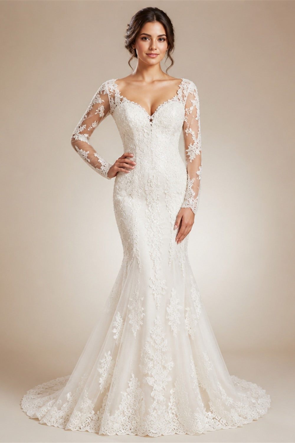 SoDigne Country Wedding Dresses A-line Wedding Gown V-Neck Bride Dress Appliques Satin Bridal Gown Vestido De Novia Customized