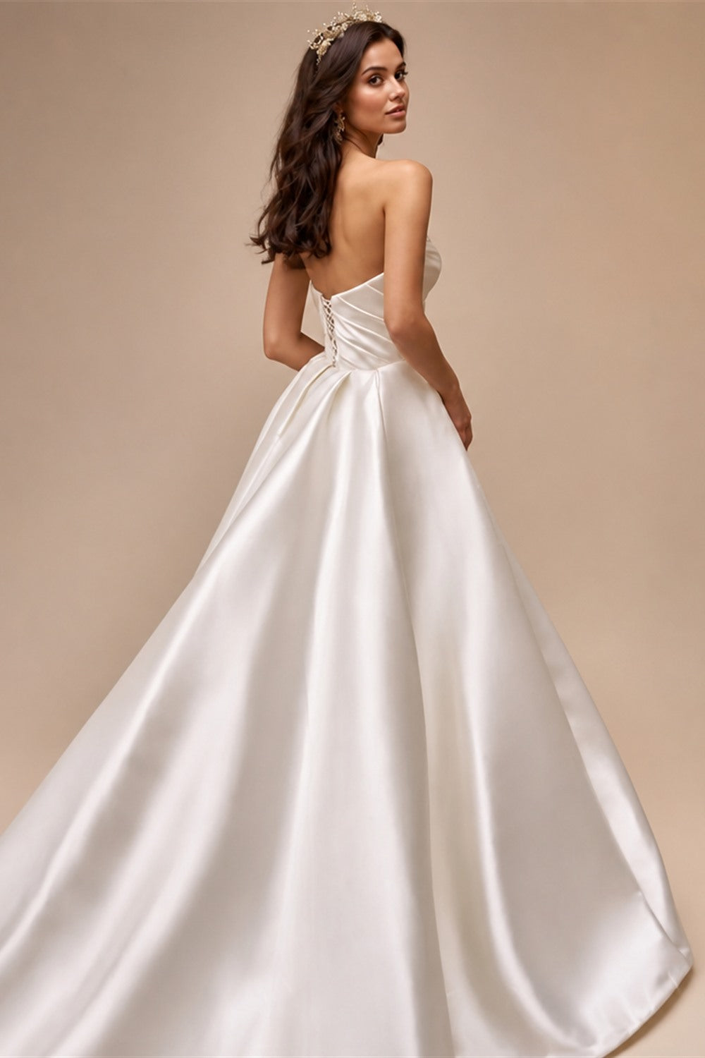 Sleeveless Satin A-Line Wedding Dress 2026 Sweetheart Backless Princess Bride Gown Plus Size Vestido De Noiva | Nightbubo