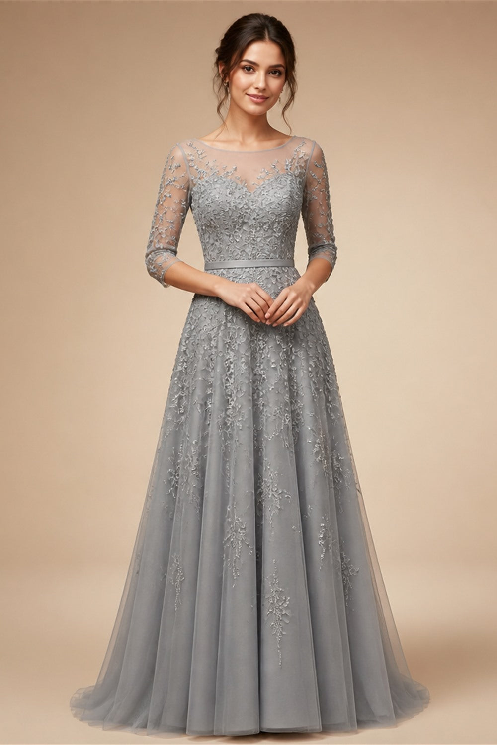 Customized Luxury Sequins Lace Applique Ball Gown Wedding Dress Off Shoulder Appliques Long Sleeve Bridal Gown | Nightbubo