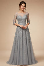 Customized Luxury Sequins Lace Applique Ball Gown Wedding Dress Off Shoulder Appliques Long Sleeve Bridal Gown | Nightbubo