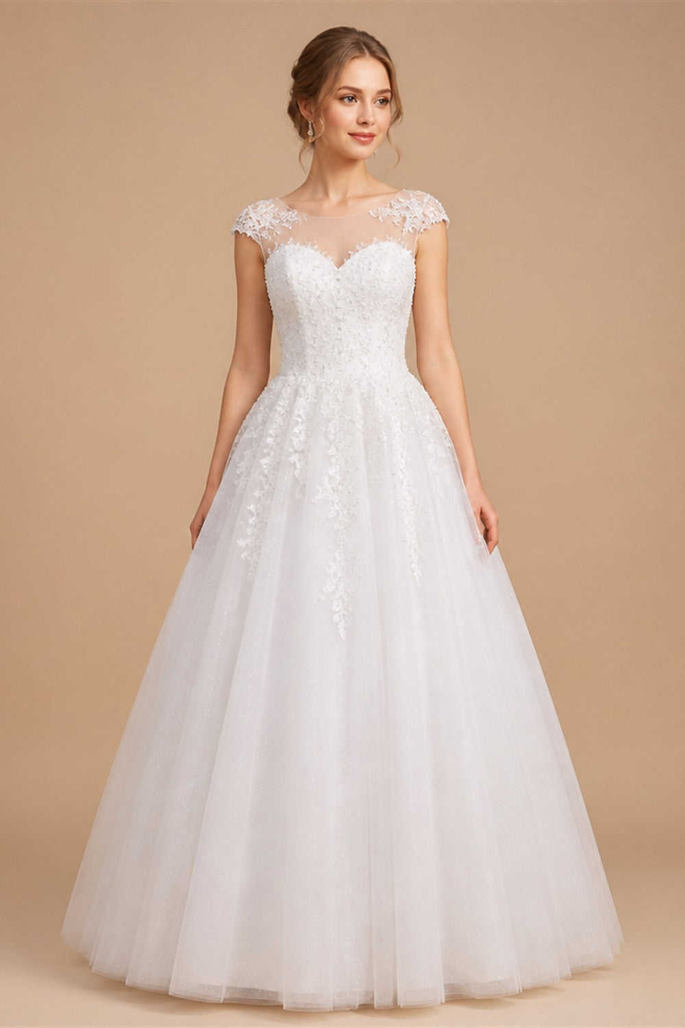 LORIE Lace Wedding Dress Sweetheart Split A-line Bride Gown Long Sleeve Customized Appiques Corset Bride Dress vestidos de novia