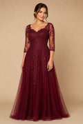 Customized Lace For Sweetheart And 3/4 Sleeve A-Line Satin Skirt Wedding Dress Backless Zipper Bridal Gown Robe De Mariée
