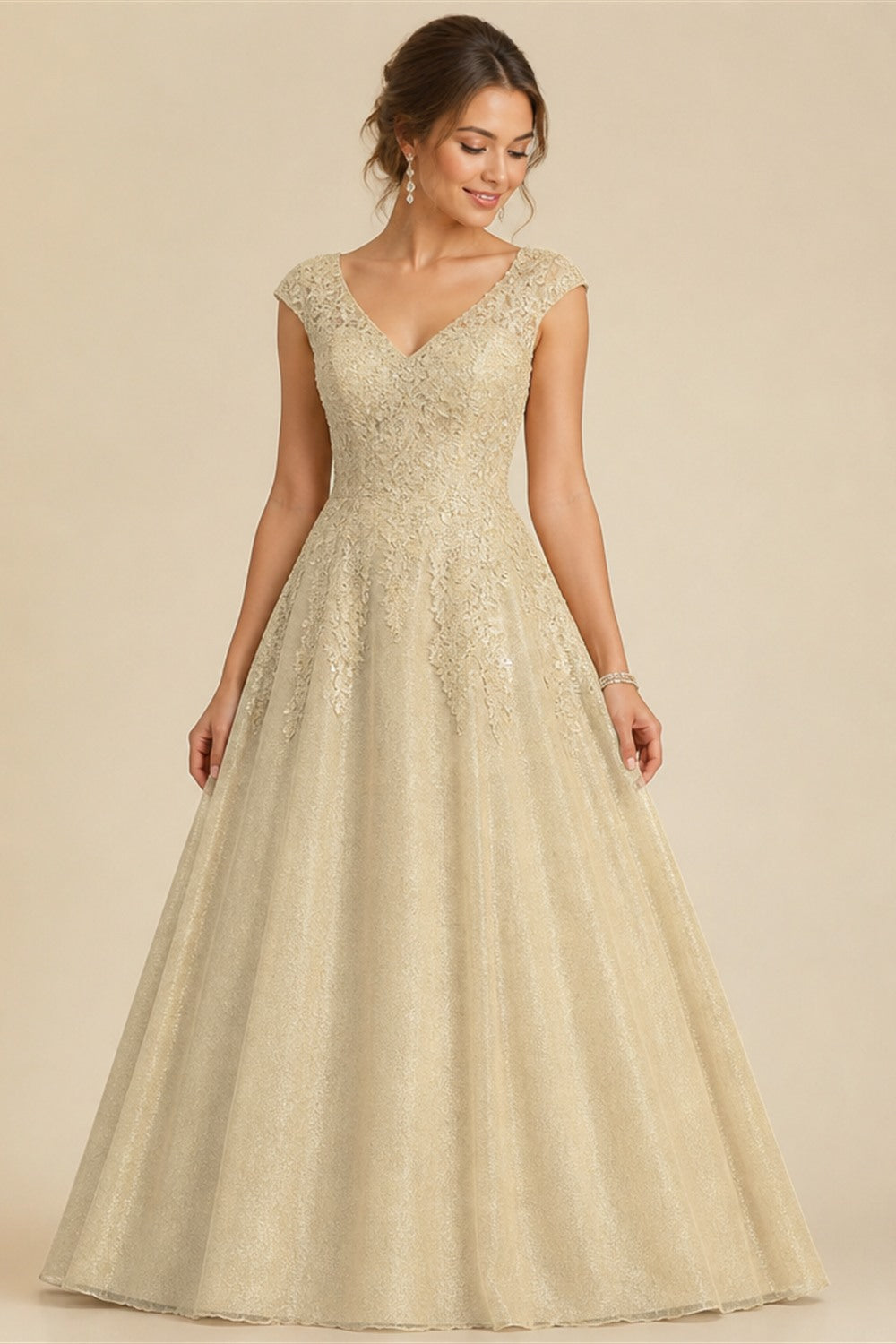Customized Luxury Sequins Lace Applique Ball Gown Wedding Dress Off Shoulder Appliques Long Sleeve Bridal Gown | Nightbubo