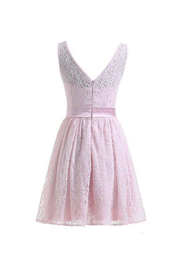 Flesh Pink Lace Short Homecoming Dresses Prom Dresses PG053