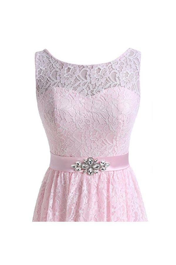 Flesh Pink Lace Short Homecoming Dresses Prom Dresses PG053