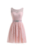 Flesh Pink Lace Short Homecoming Dresses Prom Dresses PG053