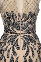 Bodenlange Meerjungfrau Neckholder Pailletten Muster Ballkleider