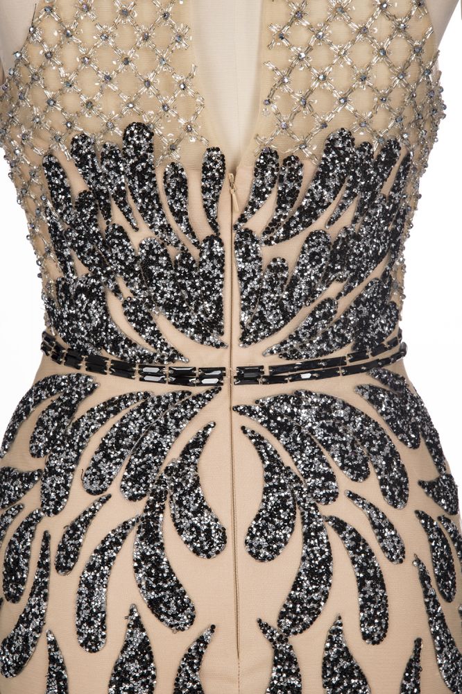 Bodenlange Meerjungfrau Neckholder Pailletten Muster Ballkleider