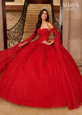 Robe de Quinceañera à Manches Longues et à Traine par Mary's Bridal MQ1092