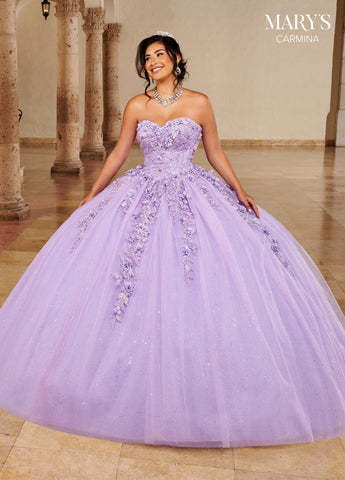Quinceanera-Kleid mit bodenlangen Ärmeln von Mary's Bridal MQ1092
