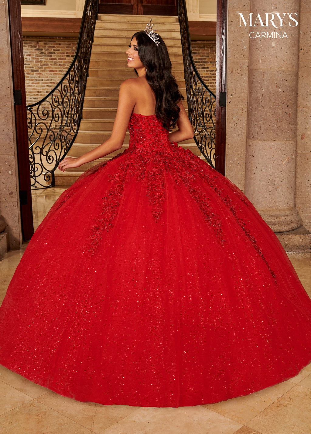 Floor Length Sleeve Quinceanera Dress by Mary's Bridal MQ1092