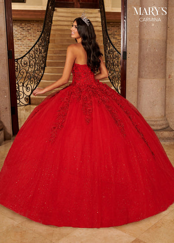 Quinceanera-Kleid mit bodenlangen Ärmeln von Mary's Bridal MQ1092