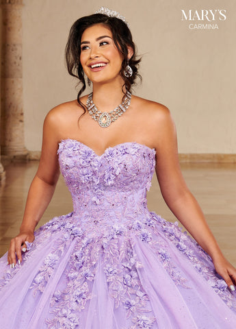 Quinceanera-Kleid mit bodenlangen Ärmeln von Mary's Bridal MQ1092