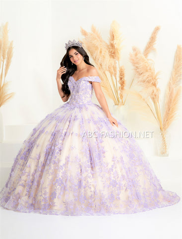 Quinceanera-Kleid mit Blumenapplikation von Fiesta Gowns 56445