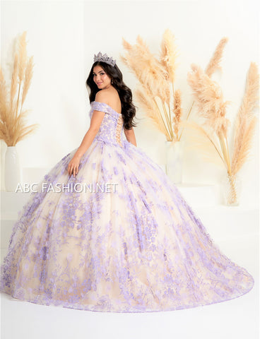 Quinceanera-Kleid mit Blumenapplikation von Fiesta Gowns 56445