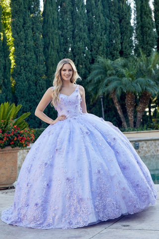 Ärmelloses Ballkleid mit Blumenapplikation von Juliet 1446