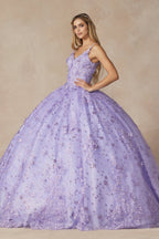Floral Applique Sleeveless Ball Gown by Juliet 1446