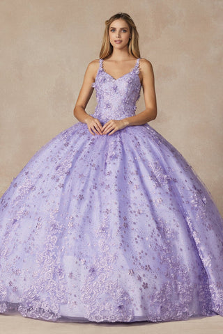 Ärmelloses Ballkleid mit Blumenapplikation von Juliet 1446
