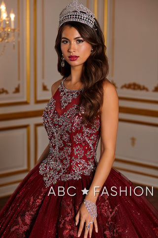 Quinceanera-Kleid mit Blumenapplikation von House of Wu 26884