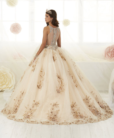 Quinceanera-Kleid mit Blumenapplikation von House of Wu 26884