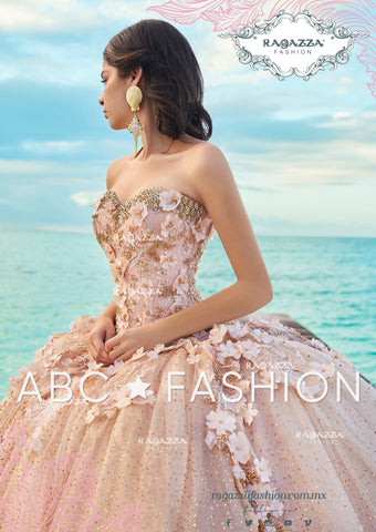 Geblümtes 2-teiliges Quinceanera-Kleid von Ragazza D08-508