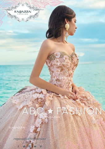 Geblümtes 2-teiliges Quinceanera-Kleid von Ragazza D08-508