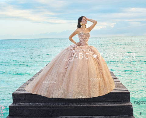 Geblümtes 2-teiliges Quinceanera-Kleid von Ragazza D08-508