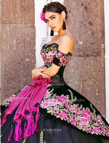 Geblümtes Charro-Quittenkleid von Ragazza MV15-115