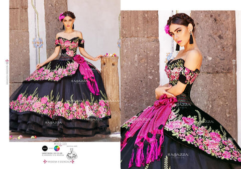 Geblümtes Charro-Quittenkleid von Ragazza MV15-115