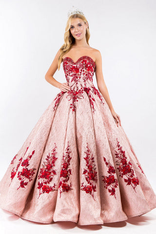 Glitzerndes Ballkleid mit Blumenstickerei von Elizabeth K GL1957