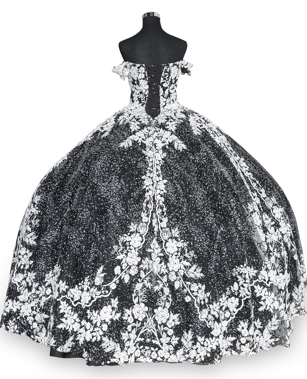 Floral Embroidered Off Shoulder Ball Gown by Cinderella Couture 8070J