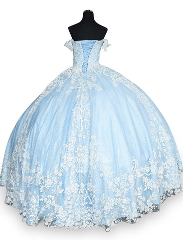 Schulterfreies Ballkleid mit Blumenstickerei von Cinderella Couture 8070J